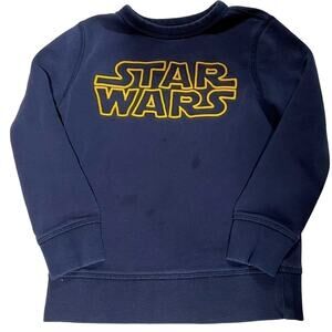 ⭐️ Gap‎ Star Wars Navy Blue Cotton Classic Long Sleeve Sweatshirt Kid Small 6-7
